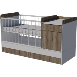 Bogi kombi kiságy 120x60-as Fehér-gesztenye színben Bogi kombi kiságy 120x60-as Fehér-gesztenye színben