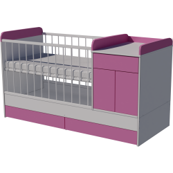 Bogi kombi kiságy 120x60-as Fehér-rózsaszín színben Bogi kombi kiságy 120x60-as Fehér-rózsaszín színben