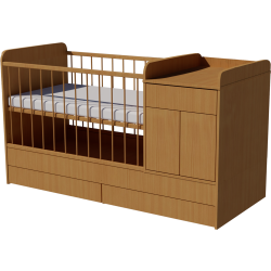 Bogi kombi kiságy 120x60-as Bükk színben Bogi kombi kiságy 120x60-as Bükk színben