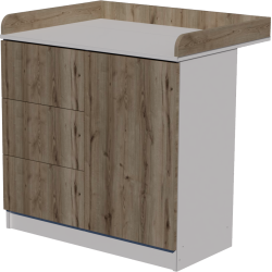 Peti pelenkázó 90x40x85-ös méretben. Fehér-gesztenye színben Peti pelenkázó 90x40x85-ös méretben. Fehér-gesztenye színben