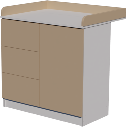 Peti pelenkázó 90x40x85-ös méretben. Fehér-cappuccino színben Peti pelenkázó 90x40x85-ös méretben. Fehér-cappuccino színben