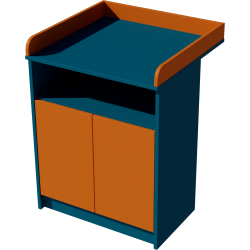 Zsófi pelenkázó 70x40x85-ös méretben. Indigó-narancssárga színben Zsófi pelenkázó 70x40x85-ös méretben. Indigó-narancssárga színben