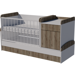 Ringatható Bogi kombi kiságy 120x70-es Fehér-gesztenye színben Ringatható Bogi kombi kiságy 120x70-es Fehér-gesztenye színben