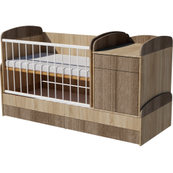 Ringatható Bogi kombi kiságy 120x70-es Világos sonoma-sötét sonoma színben Ringatható Bogi kombi kiságy 120x70-es Világos sonoma-sötét sonoma színben